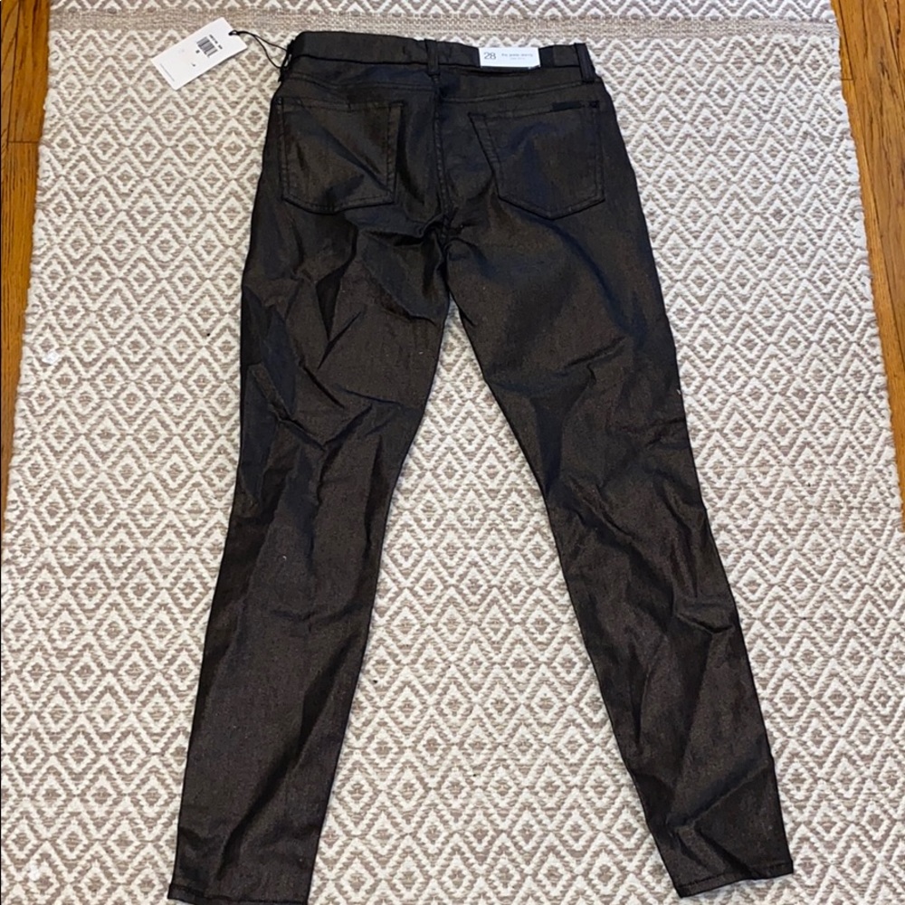 7 for all mankind black sparkly ankle skinny jeans - Picture 3 of 4